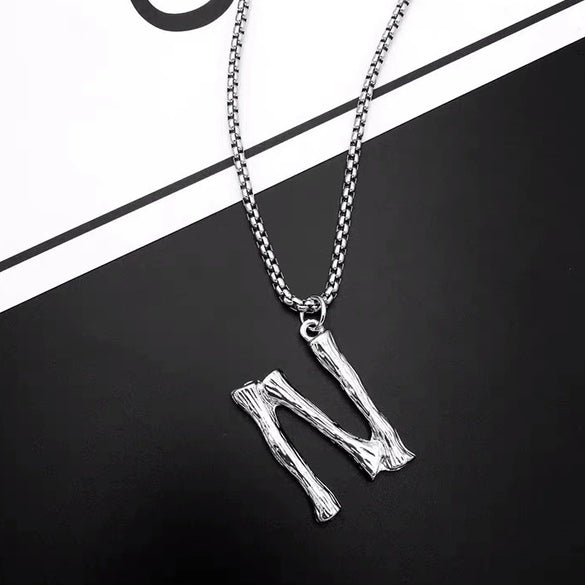 Titanium Steel Letter Hiphop Couple's Necklace With Finishing Plating