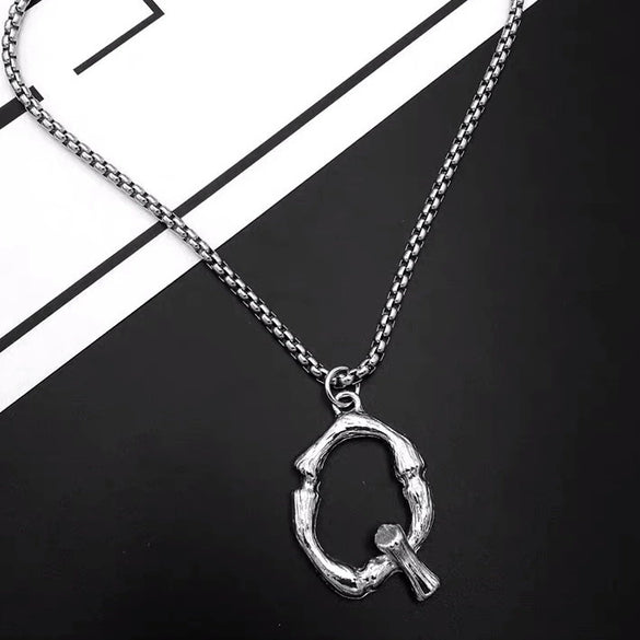 Titanium Steel Letter Hiphop Couple's Necklace With Finishing Plating