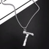 Titanium Steel Letter Hiphop Couple's Necklace With Finishing Plating