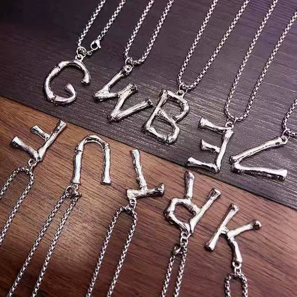 Titanium Steel Letter Hiphop Couple's Necklace With Finishing Plating