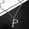 Titanium Steel Letter Hiphop Couple's Necklace With Finishing Plating