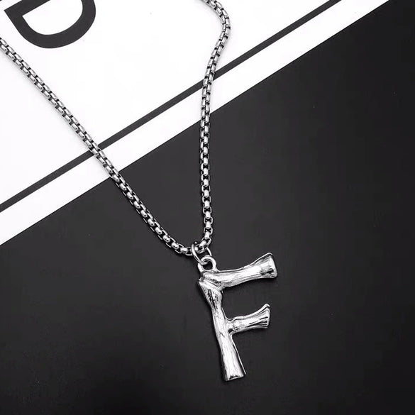 Titanium Steel Letter Hiphop Couple's Necklace With Finishing Plating