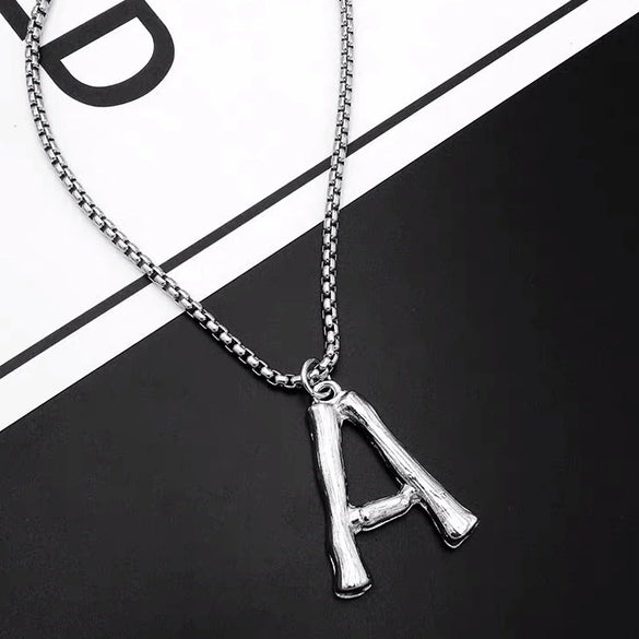 Titanium Steel Letter Hiphop Couple's Necklace With Finishing Plating
