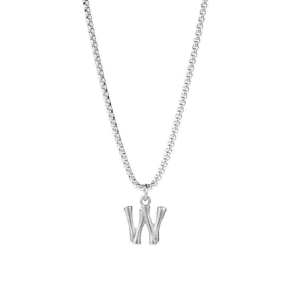 Titanium Steel Letter Hiphop Couple's Necklace With Finishing Plating