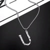 Titanium Steel Letter Hiphop Couple's Necklace With Finishing Plating
