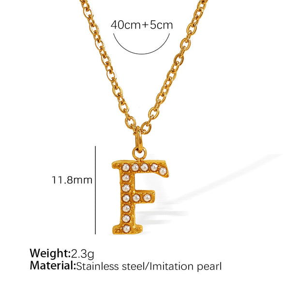 316L Stainless Steel Letter Pendant Necklace Fashion Cold Style Electroplating