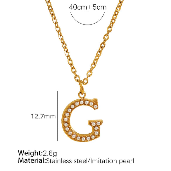 316L Stainless Steel Letter Pendant Necklace Fashion Cold Style Electroplating