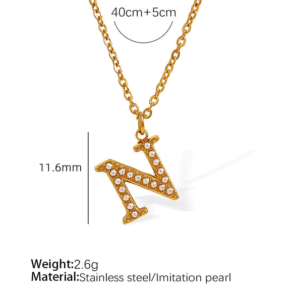 316L Stainless Steel Letter Pendant Necklace Fashion Cold Style Electroplating