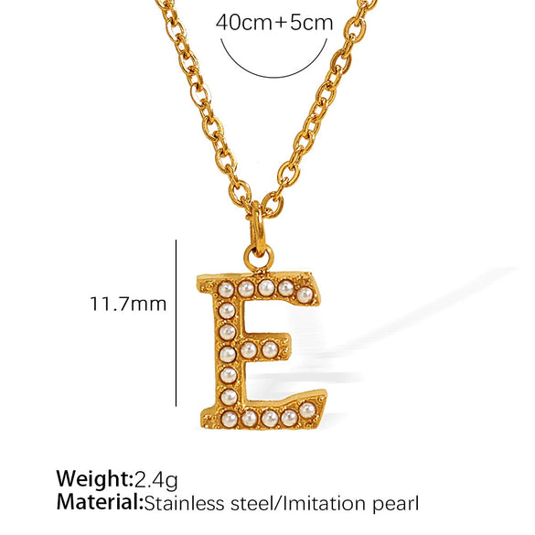 316L Stainless Steel Letter Pendant Necklace Fashion Cold Style Electroplating