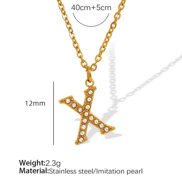 316L Stainless Steel Letter Pendant Necklace Fashion Cold Style Electroplating