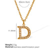 316L Stainless Steel Letter Pendant Necklace Fashion Cold Style Electroplating