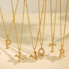 316L Stainless Steel Letter Pendant Necklace Fashion Cold Style Electroplating
