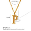 316L Stainless Steel Letter Pendant Necklace Fashion Cold Style Electroplating