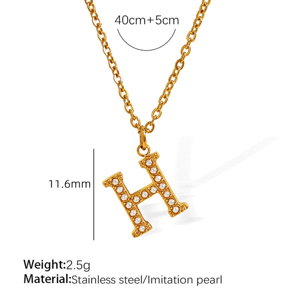 316L Stainless Steel Letter Pendant Necklace Fashion Cold Style Electroplating