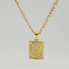 316L Stainless Steel Letter Pendant Necklace For Men Figaro Chain