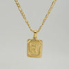 316L Stainless Steel Letter Pendant Necklace For Men Figaro Chain