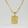 316L Stainless Steel Letter Pendant Necklace For Men Figaro Chain
