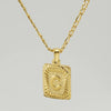 316L Stainless Steel Letter Pendant Necklace For Men Figaro Chain