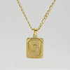 316L Stainless Steel Letter Pendant Necklace For Men Figaro Chain