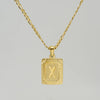 316L Stainless Steel Letter Pendant Necklace For Men Figaro Chain