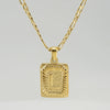 316L Stainless Steel Letter Pendant Necklace For Men Figaro Chain