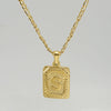 316L Stainless Steel Letter Pendant Necklace For Men Figaro Chain