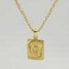 316L Stainless Steel Letter Pendant Necklace For Men Figaro Chain
