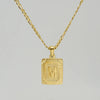 316L Stainless Steel Letter Pendant Necklace For Men Figaro Chain