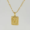 316L Stainless Steel Letter Pendant Necklace For Men Figaro Chain