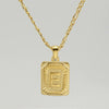 316L Stainless Steel Letter Pendant Necklace For Men Figaro Chain
