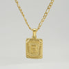 316L Stainless Steel Letter Pendant Necklace For Men Figaro Chain