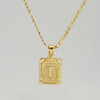 316L Stainless Steel Letter Pendant Necklace For Men Figaro Chain