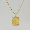 316L Stainless Steel Letter Pendant Necklace For Men Figaro Chain