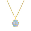 316L Stainless Steel Letter Polygon Pendant Necklace For Women With Electroplating Treatment