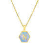 316L Stainless Steel Letter Polygon Pendant Necklace For Women With Electroplating Treatment