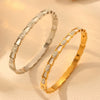 Titanium Steel Light Luxury Bracelet With White Shellfish Diamond Buckle And Electroplating Treatment