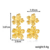 Titanium Steel Light Luxury Butterfly Flower Geometric Tassel Earrings With Electroplating