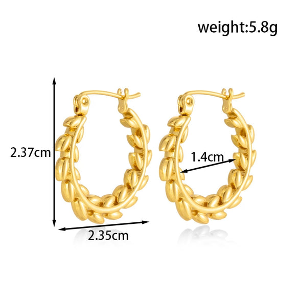 Titanium Steel Light Luxury Butterfly Flower Geometric Tassel Earrings With Electroplating