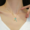 Titanium Steel Light Luxury Colorful Woodpecker Zircon Geometric Design Necklace
