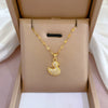 Titanium Steel Light Luxury Duckling Zircon Necklace With Diamond And Geometric Design