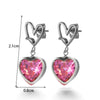Titanium Steel Light Luxury Flower Heart Shape Pendant Earrings With Diamond Embedded And Electroplating Treatment