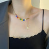Titanium Steel Light Luxury Geometric Flower Electroplated Women's Clavicle Chain