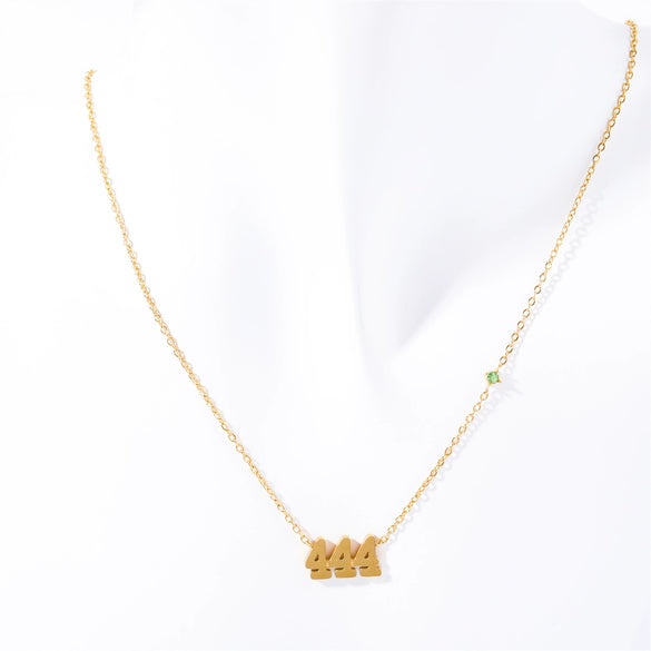 Titanium Steel Light Luxury Letters Numbers Text Electroplated Pendant Necklace For Women