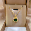 Titanium Steel Light Luxury Microinlaid Real Gold Zircon Full Diamond Arch Chain Necklace With Geometric And Cartoon Design