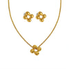 316L Stainless Steel Light Luxury Minimalist Rotating Flower Women's Necklace Earring Set With Electroplating