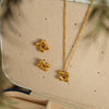 316L Stainless Steel Light Luxury Minimalist Rotating Flower Women's Necklace Earring Set With Electroplating