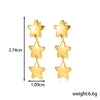 Titanium Steel Light Luxury Star Flower Tassel Earrings With Electroplating
