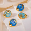 Titanium Steel Light Luxury Star Shape Electroplated Earrings