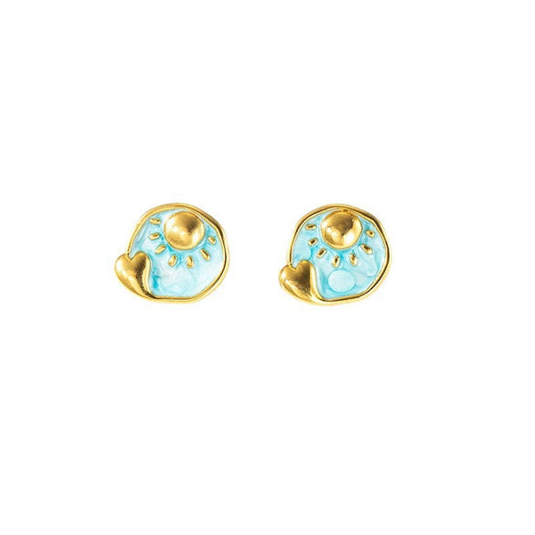 Titanium Steel Light Luxury Star Shape Electroplated Earrings