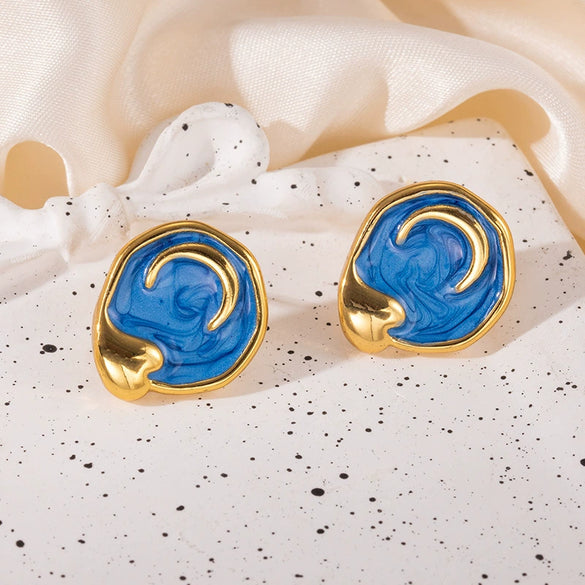 Titanium Steel Light Luxury Star Shape Electroplated Earrings